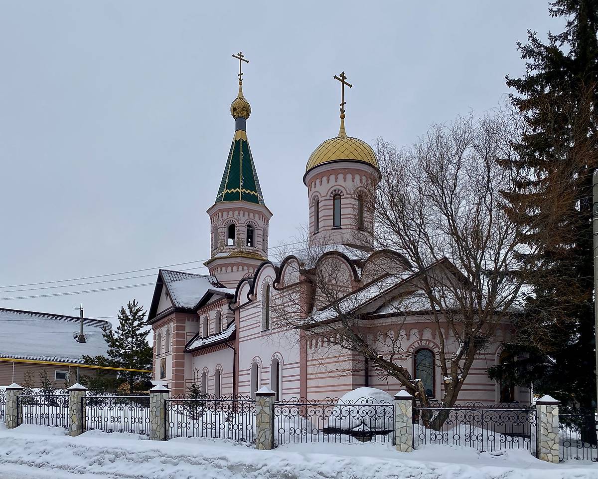 Вид с юга, фасады. Церковь Андрея Первозванного, Андреевка (Кемеровский район, Кемеровская область)