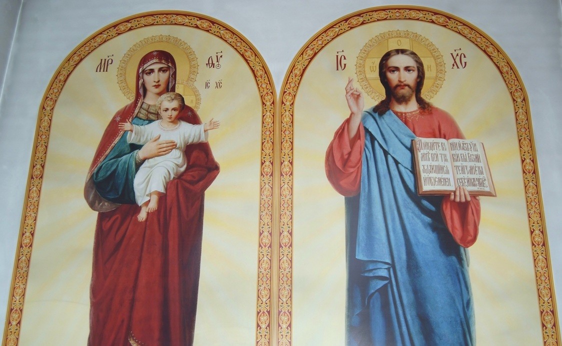 Часовня Троицы Живоначальной, Бузулук (Бузулукский район, Оренбургская область). интерьер и убранство,       Фрагмент  росписи  часовни  Троицы  Живоначальной  в  Бузулуке.                                            