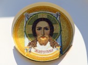 Спасо-Елеазаровский женский монастырь. Неизвестная часовня, Икона "Спас Нерукотворный" над входом в часовню над могилой игуменьи Елисаветы.<br>, Елизарово, Псковский район, Псковская область