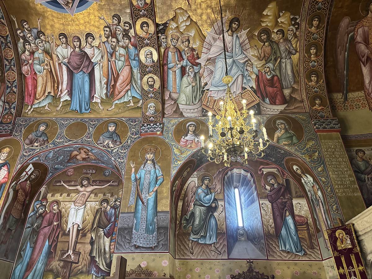 Роспись южной стены, интерьер и убранство. Архангельский монастырь. Церковь Михаила и Гавриила Архангелов, Самцевриси (Шида-Картли, Грузия)