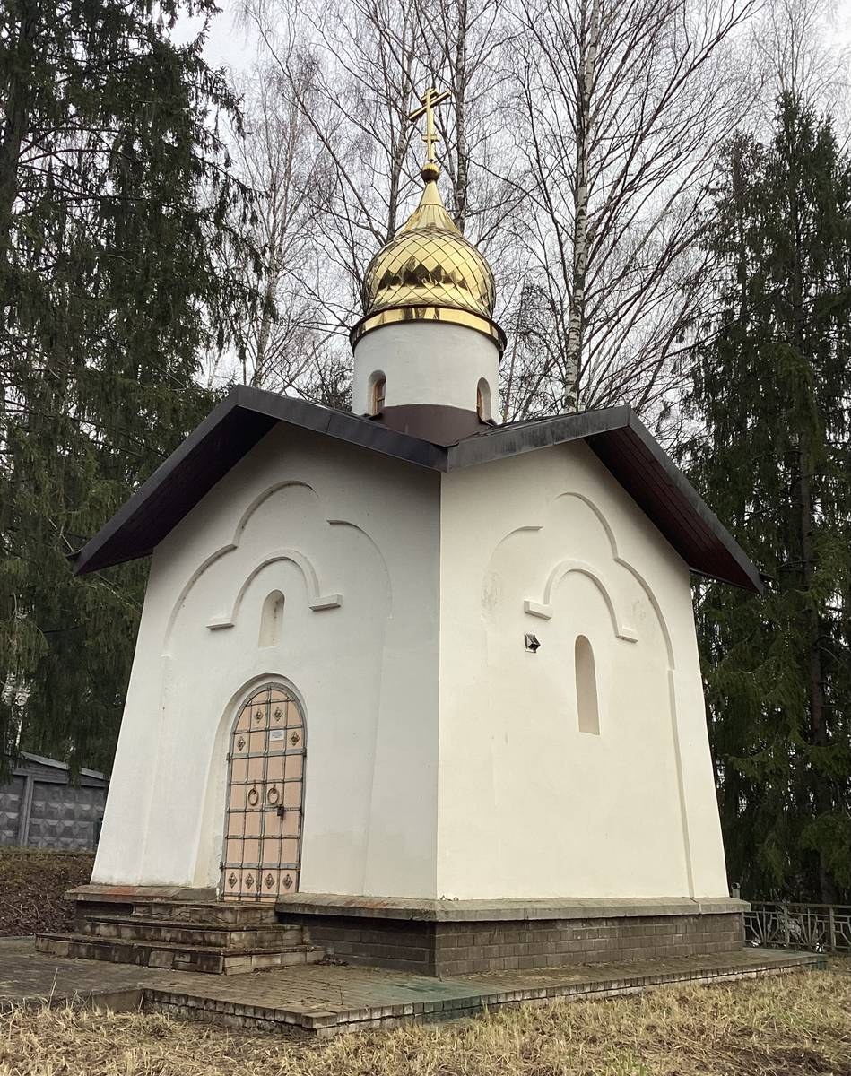 Вид с юго-запада, фасады. Часовня Евфросина Псковского, Елизарово (Псковский район, Псковская область)