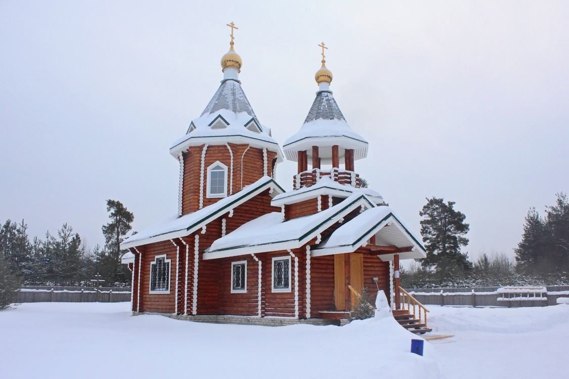 Демьяново, посёлок. Церковь Сергия Радонежского. фасады, Вид с северо-запада