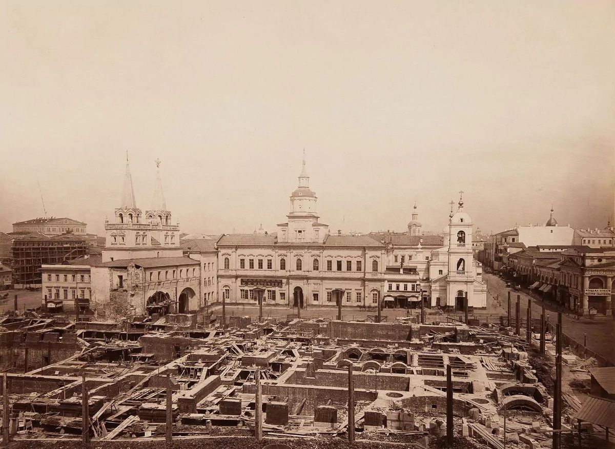 Собор Казанской иконы Божией Матери на Красной площади (старый), Тверской (Центральный административный округ (ЦАО), г. Москва). архивная фотография, Около 1880 года