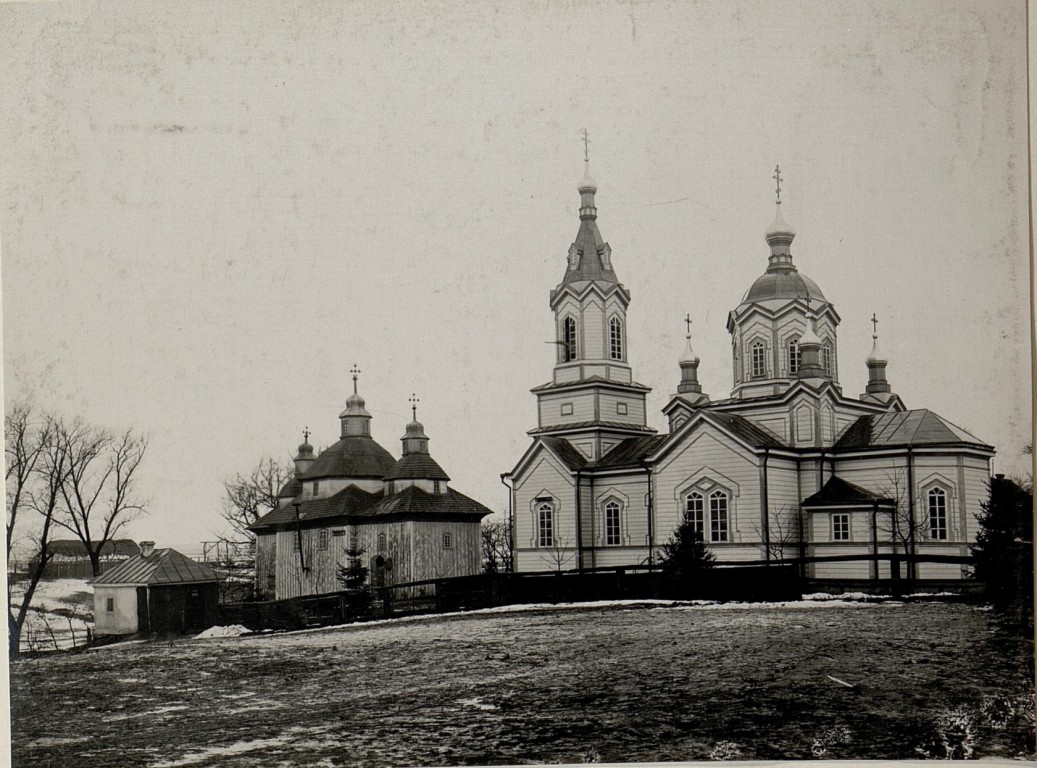 Неизвестная церковь, Острожец (Острожский район, Украина, Ровненская область). архивная фотография, Частная коллекция. Фото 28.11.1915 г.