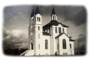 Церковь Петра и Павла, Церковь перестроенная в костёл. Фото 1930-х годов<br>, Дотнува, Каунасский уезд, Литва