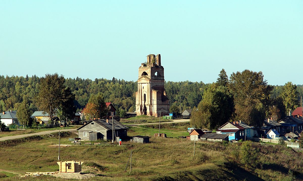 Церковь Николая Чудотворца, Тиманова Гора (Бабушкинский район, Вологодская область). общий вид в ландшафте