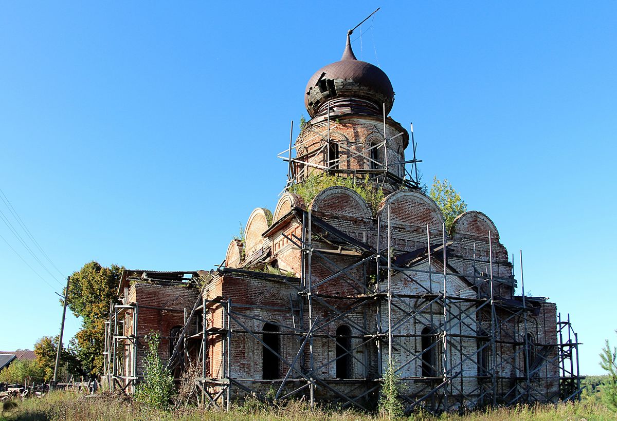 Воскресения Христова, цекровь, Пожарище (Бабушкинский район, Вологодская область). фасады