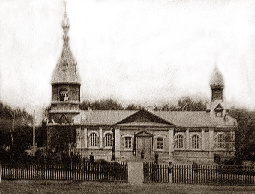 Ртищево. Церковь Александра Невского (старая). архивная фотография, Деревянное здание церкви (не сохранилось) с сайта https://pastvu.com/p/219779