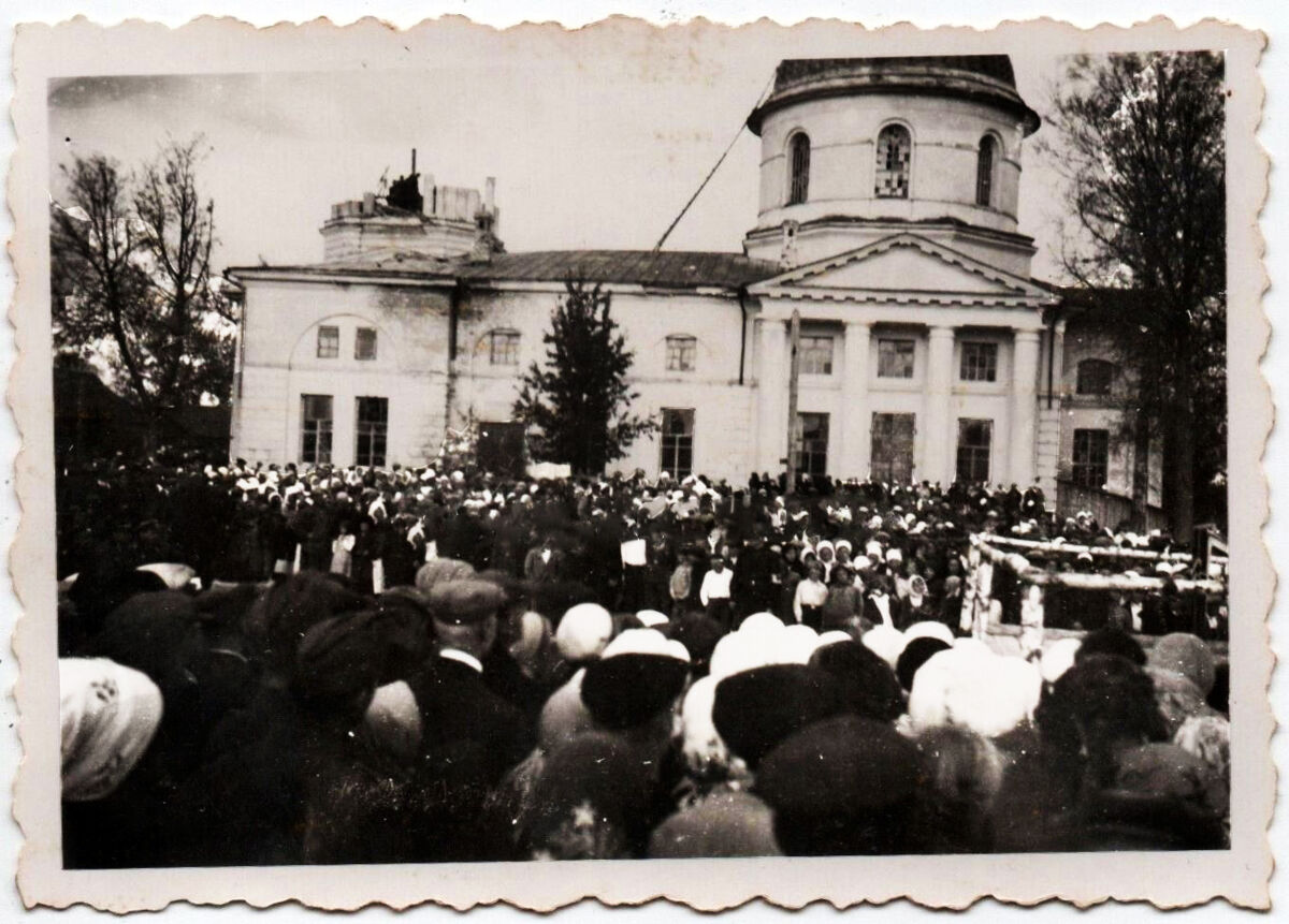 Церковь Рождества Пресвятой Богородицы, Мокрое (Куйбышевский район, Калужская область). архивная фотография, Южный фасад. Фото 1942 г. с аукциона e-bay.de