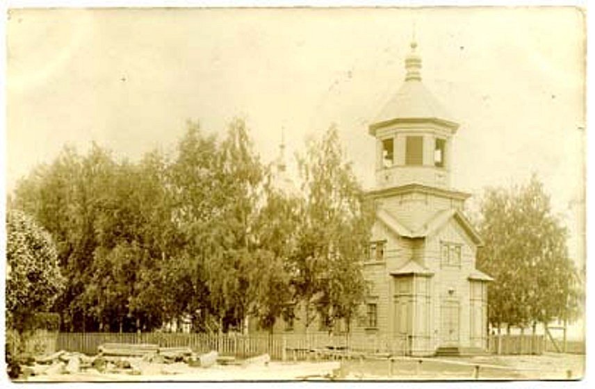 Окуловка. Церковь Рождества Пресвятой Богородицы. архивная фотография, Частная коллекция. Фото 1910-х годов