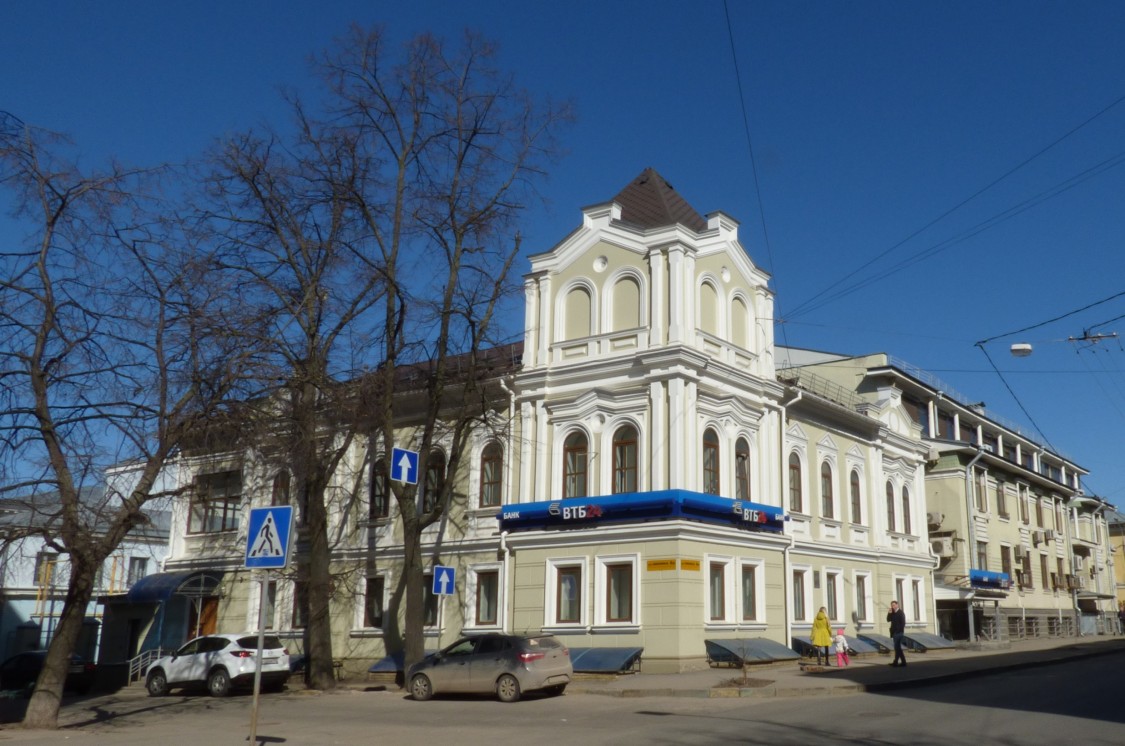 Нижегородский район. Молельный дом старообрядцев Белокриницкого согласия при особняке Д. В. Сироткина. фасады, Старообрядческая молельня в доме Д. В. Сироткина. Вид.с ул. Минина.