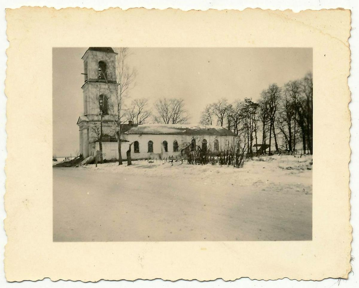 Фото 1941 г. с аукциона e-bay.de, архивная фотография. Церковь Григория Богослова, Подберезье (Новгородский район, Новгородская область)