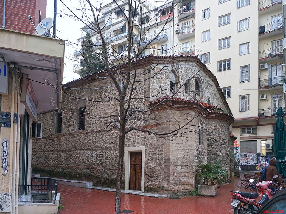 Салоники (Θεσσαλονίκη). Церковь Рождества Пресвятой Богородицы. фасады