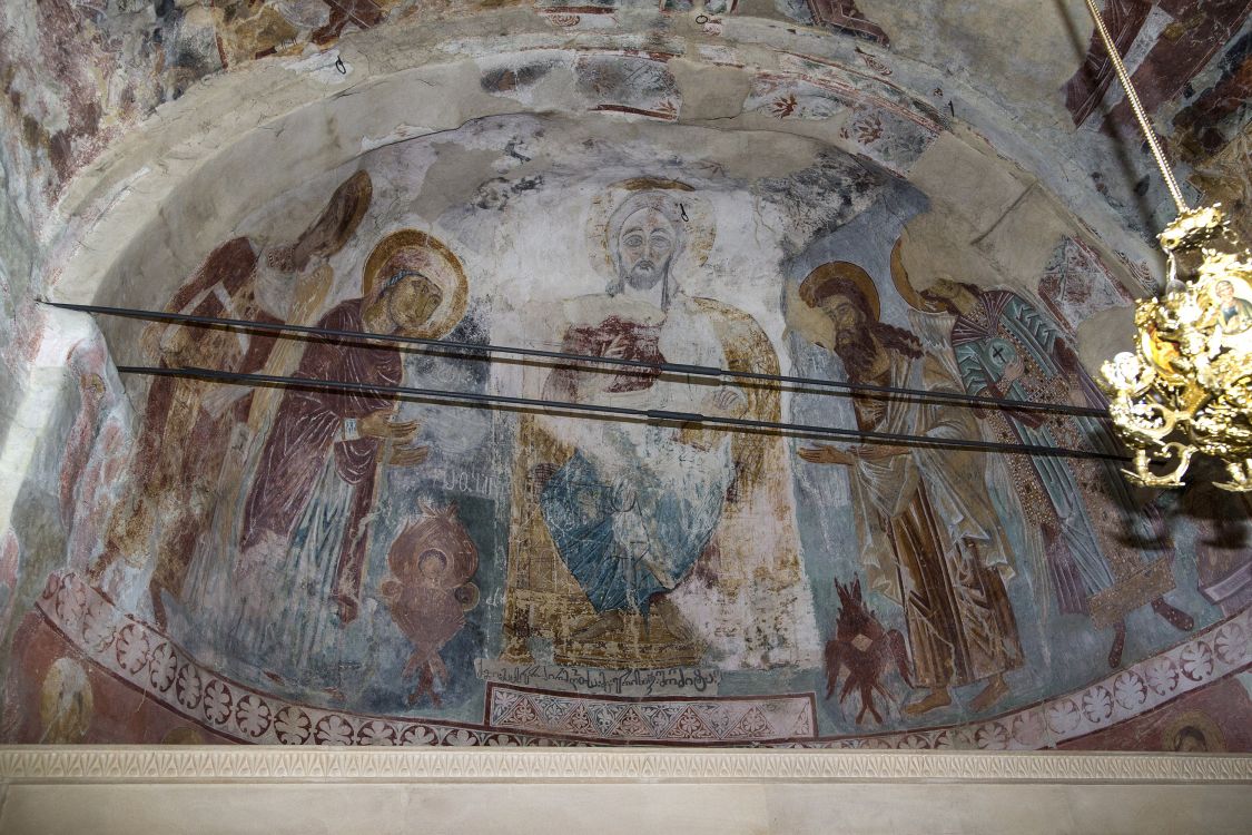 Церковь Распятия Христова, Сори (Рача-Лечхуми и Квемо-Сванети, Грузия). интерьер и убранство, фрески конхи абсиды, начало XIV в.