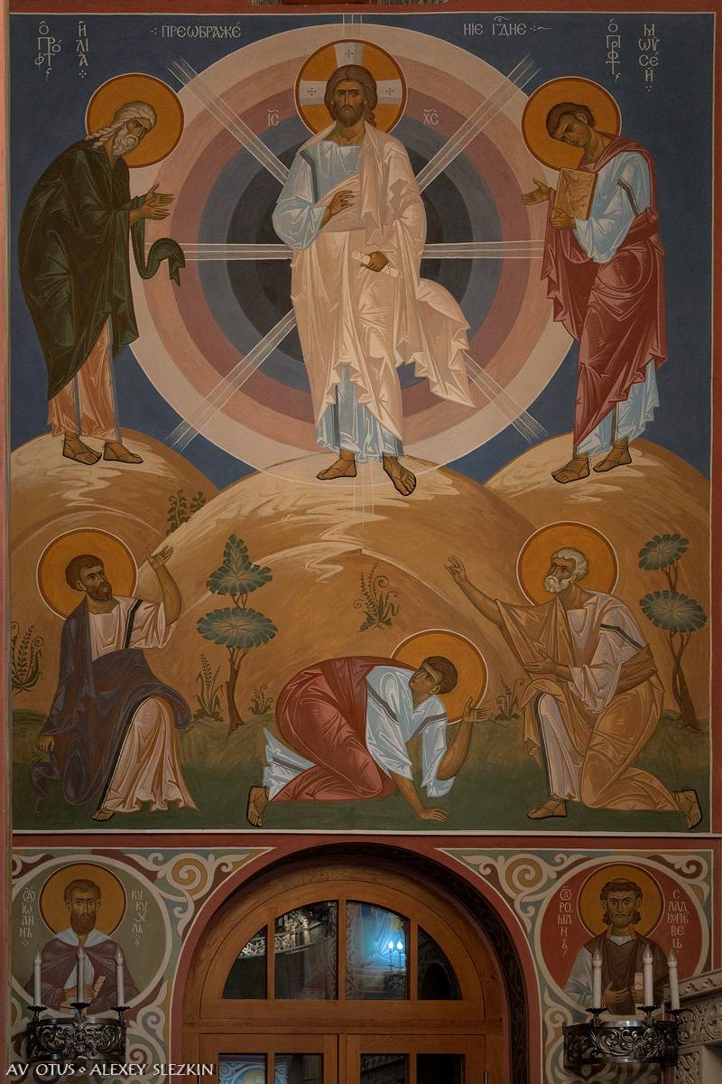 Роспись северной стены, интерьер и убранство. Церковь Владимира равноапостольного, Аргатов (Усть-Лабинский район, Краснодарский край)