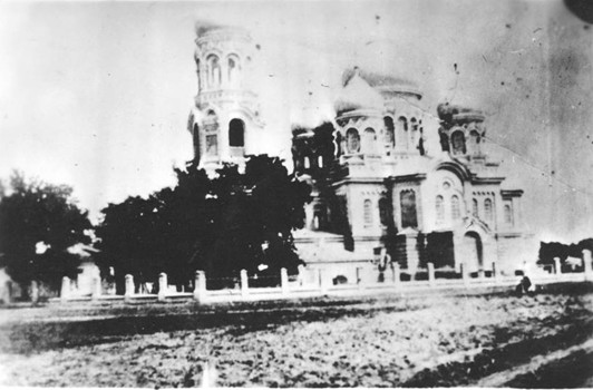 Церковь Николая Чудотворца, Некрасовская (Усть-Лабинский район, Краснодарский край). архивная фотография, начало ХХ века