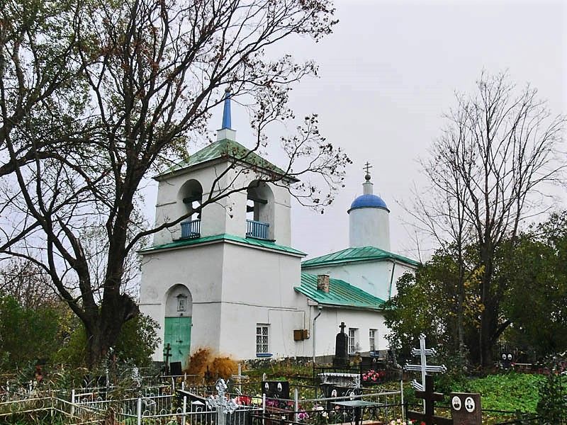 Колпино. Церковь Спаса Преображения. общий вид в ландшафте