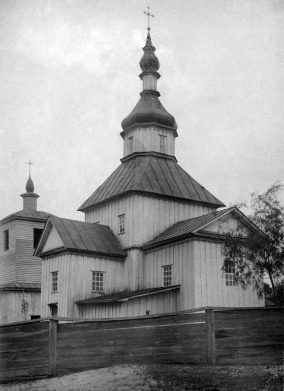 Церковь Покрова Пресвятой Богородицы, Пироговка (Шосткинский район, Украина, Сумская область). архивная фотография, Фото С.А. Таранушенко и П.Н. Жолтовского из экспедиции Харьковского музея украинского искусства. 1920-е г.г. Адрес хранения: Институт рукописи Национальной библиотеки Украины им. И. Вернадского