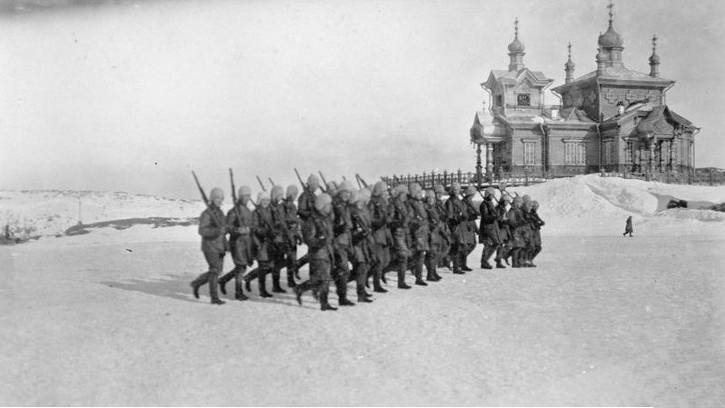 Полярный. Церковь Николая Чудотворца (старая). архивная фотография, Частная коллекция. Фото 1916 г.