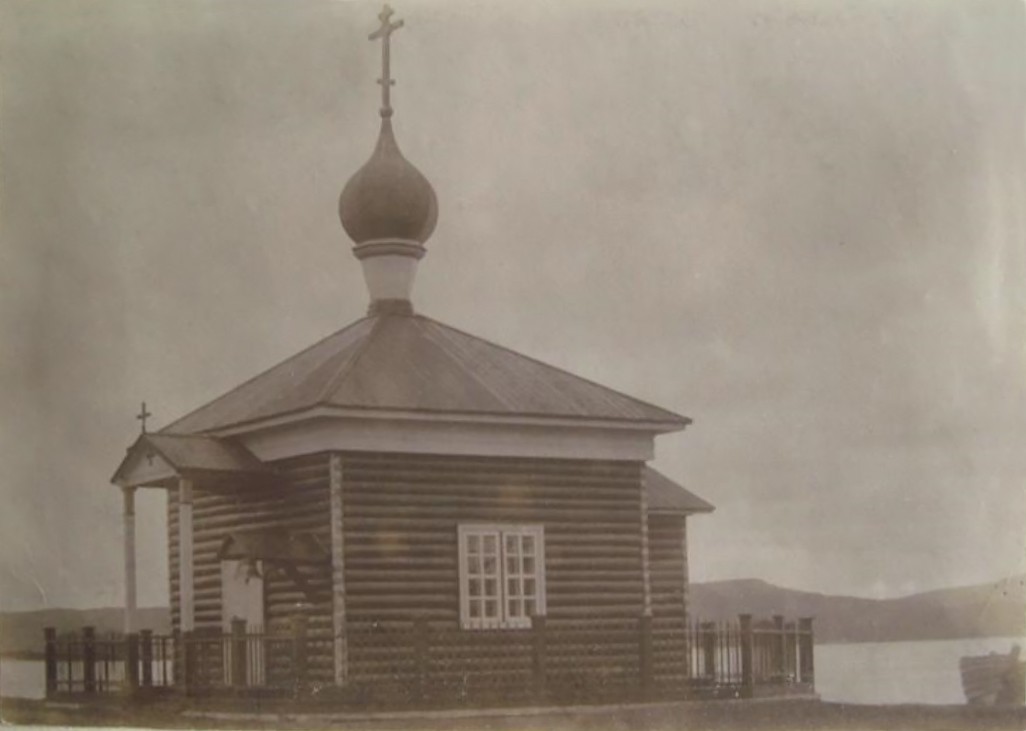 Часовня Трифона Печенгского, Кола (Кольский район, Мурманская область). архивная фотография, 1907-14. Фотограф В. А. Плотников. Фото из фондов Государственного научно-исследовательского музея архитектуры имени А.В. Щусева