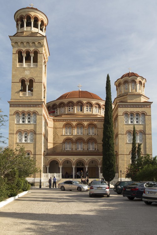 Контос. Монастырь Святой Троицы. Собор Нектария Эгинского. фасады, западный фасад