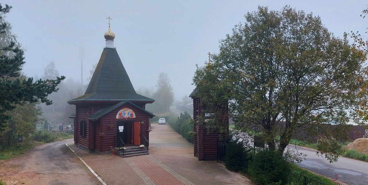 Церковь Воскресения Христова, Углово (Всеволожский район, Ленинградская область). общий вид в ландшафте