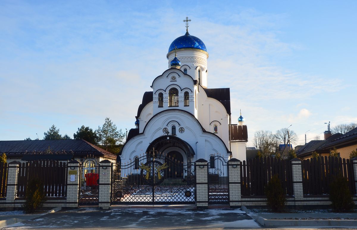 общий вид в ландшафте. Церковь Иверской иконы Божией Матери, Кривское (Боровский район, Калужская область)