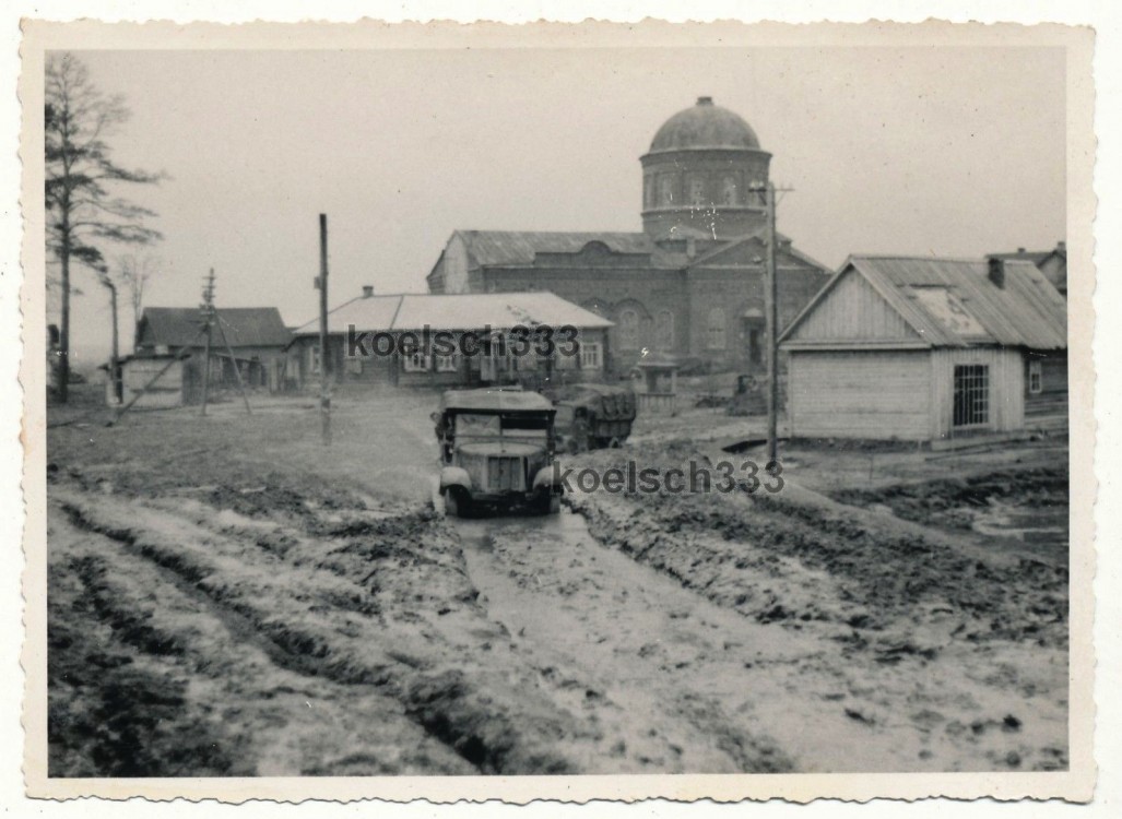 Хвастовичи. Церковь Успения Пресвятой Богородицы (старая). архивная фотография, Фото 1942 г. с аукциона e-bay.de