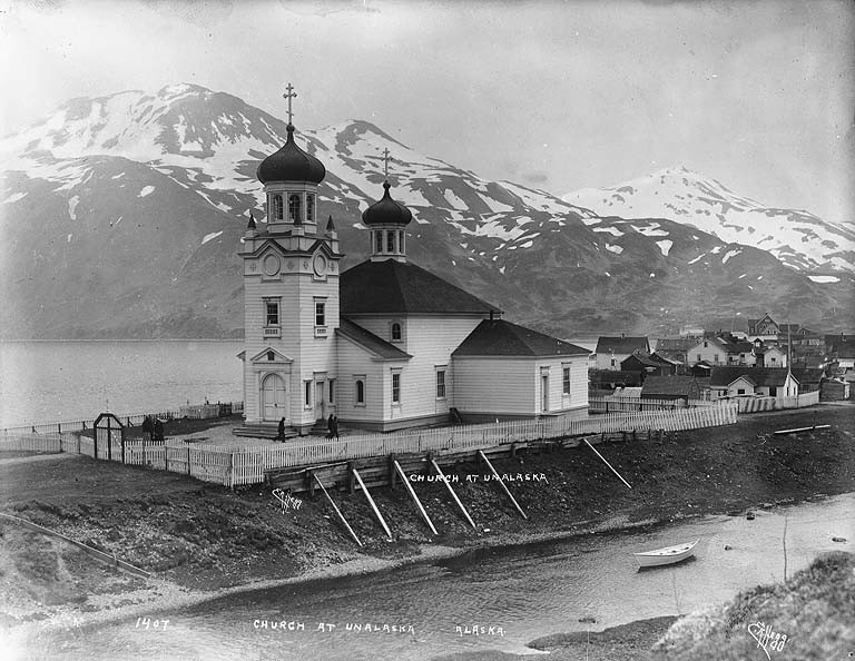 Собор Вознесения Господня, Уналашка (Аляска, США). архивная фотография, Фото 1901 года. Автор Eric A. Hegg