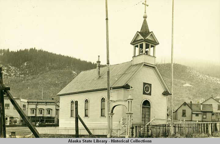 Церковь Саввы Сербского в Дугласе, Джуно (Аляска, США). архивная фотография, Старинное фото