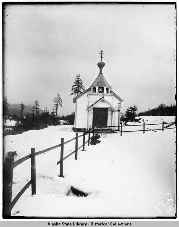 Церковь Андрея Первозванного, Киллисну, остров (Killisnoo Island) (Аляска, США). архивная фотография, Фото конца XIX - начала ХХ веков. Автор Vincent I. Soboleff