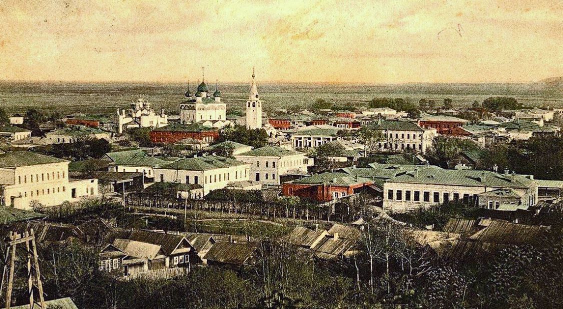 Собор Казанской иконы Божией Матери, Вязники (Вязниковский район, Владимирская область). архивная фотография, Фотоснимок с почтовой фотокарточки кон. ХIХ века.