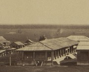 Часовня Креста Господня, Вид на Базарную площадь Тары, 1886-88 г.г. Фрагмент. Купол часовни можно разглядеть в центре фотографии. Автор: Ф.С. Лахмайер. Скан оригинала из Научного архива Русского географического общества<br>, Тара, Тарский район, Омская область