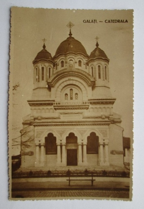 Галац. Кафедральный собор Андрея Первозванного. архивная фотография, Тиражная почтовая открытка 1920-х годов