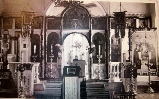 Церковь Казанской иконы Божией Матери (старая), Силламяэ (Sillamäe) (Ида-Вирумаа, Эстония). архивная фотография, Интерьер храма. Частная коллекция. Фото 1930-х годов