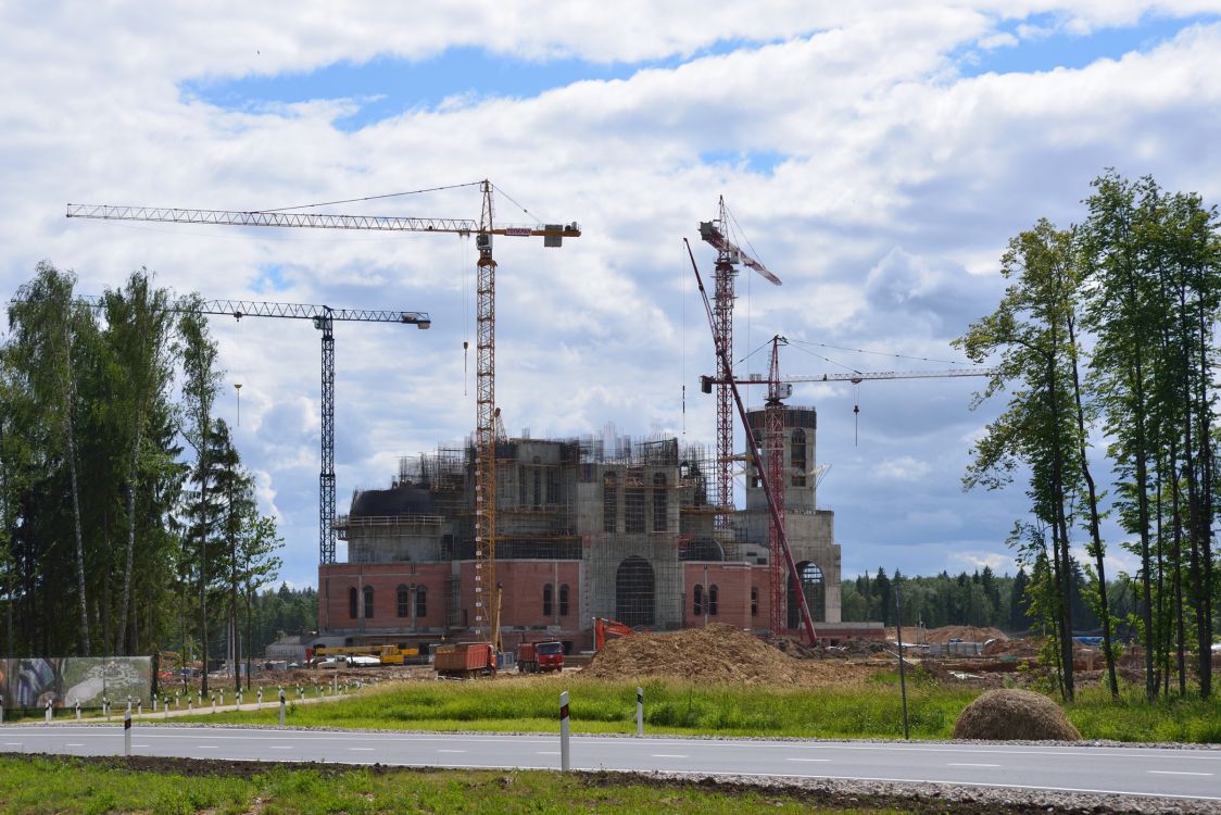 Церковь Воскресения Христова, Парк Патриот (Одинцовский городской округ и ЗАТО Власиха, Краснознаменск, Московская область). документальные фотографии, Строительство главного храма Вооруженных сил РФ