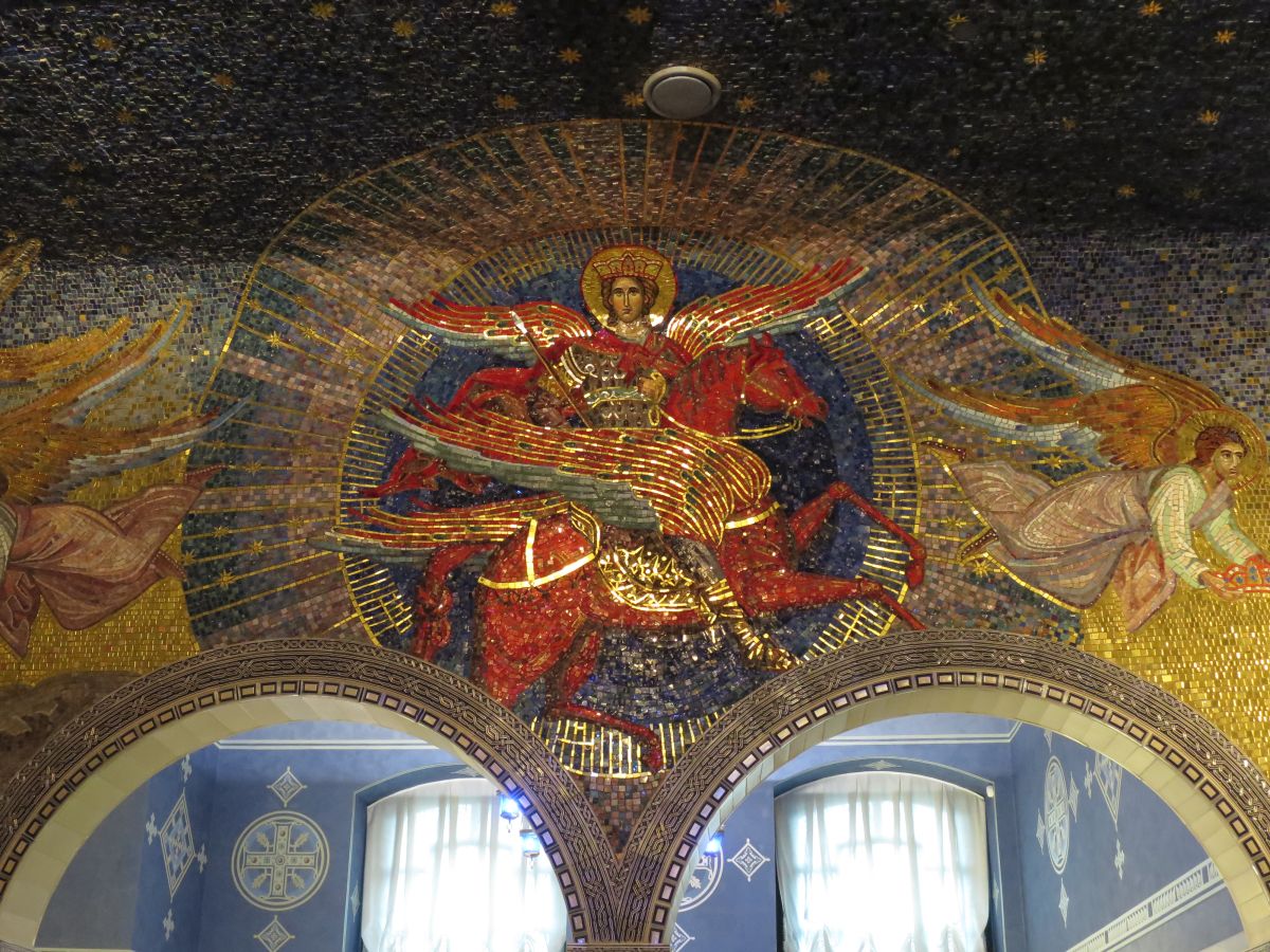 Церковь Воскресения Христова, Парк Патриот (Одинцовский городской округ и ЗАТО Власиха, Краснознаменск, Московская область). интерьер и убранство, Мозаика нижнего храма