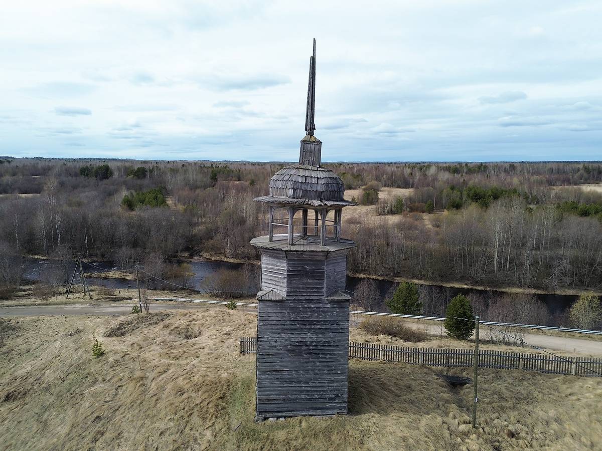 фасады. Колокольня Малошуйского погоста, Абрамовская (Малошуйка) (Онежский район, Архангельская область)