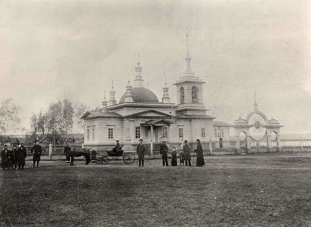 Церковь Успения Пресвятой Богородицы, Реж (Режевской район (Режевской ГО), Свердловская область). архивная фотография, Дореволюционное фото из фондов Режевского исторического музея