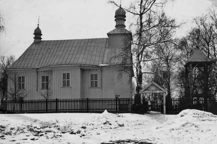 Большая Колпеница. Церковь Рождества Иоанна Предтечи. архивная фотография, Фотооткрытка 1916 г. 