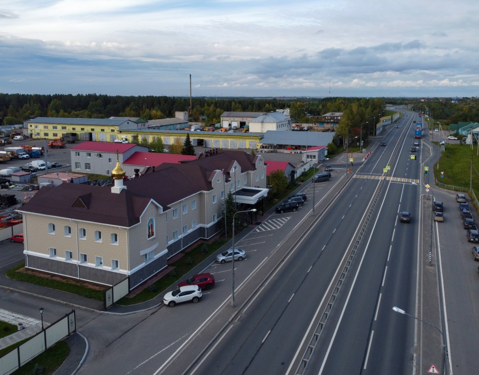 Архангельск. Церковь Николая Чудотворца в посёлке Дорожников. общий вид в ландшафте