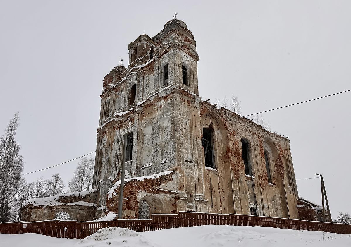 Вид с юго-запада, фасады. Церковь Александра Невского, Княжицы (Могилёвский район, Беларусь, Могилёвская область)