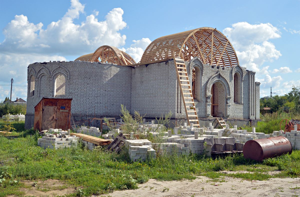 Церковь Владимира равноапостольного (строящаяся), Стрелица (Семилукский район, Воронежская область). документальные фотографии