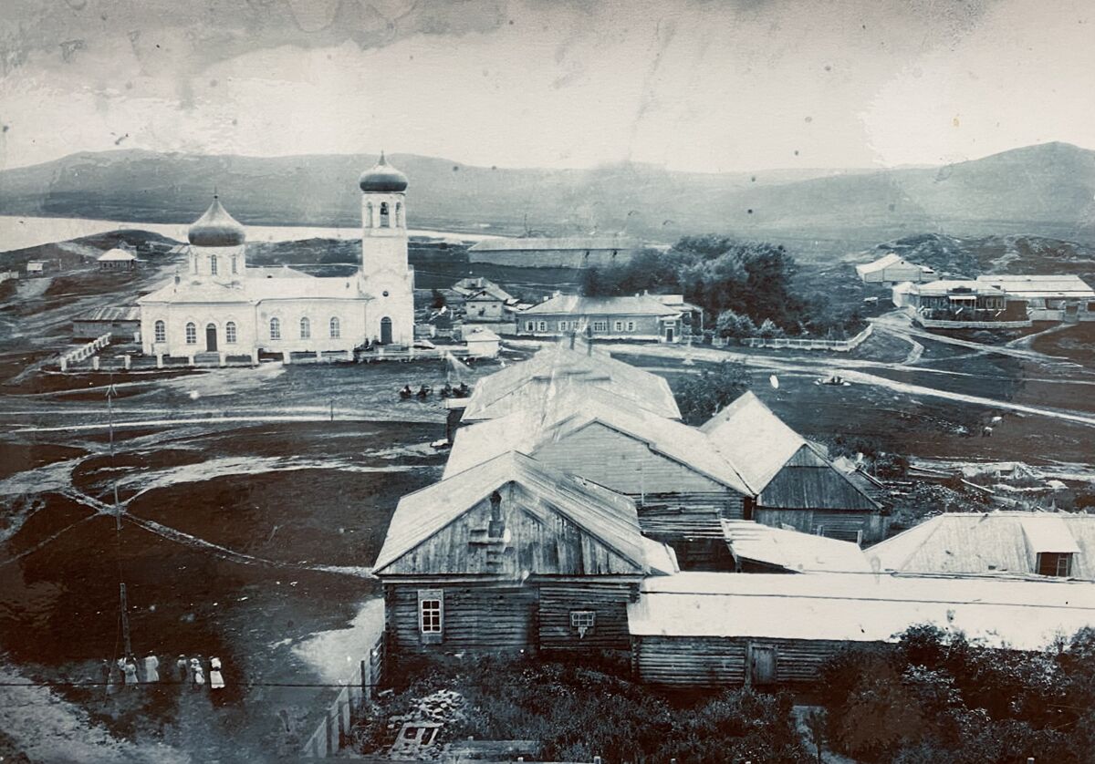 Змеиногорск. Церковь Спаса Преображения. архивная фотография, Фото 1-й пол. 20 в. из экспозиции Змеиногорского музея