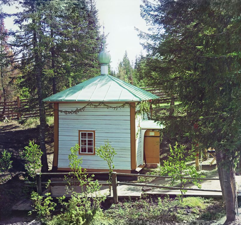 Часовня Николая Чудотворца (старая), Ныроб (Чердынский район, Пермский край). архивная фотография, Фото С. М. Прокудина-Горского. 1913 год. Источник: prokudin-gorskiy.ru/image.php?ID=2659