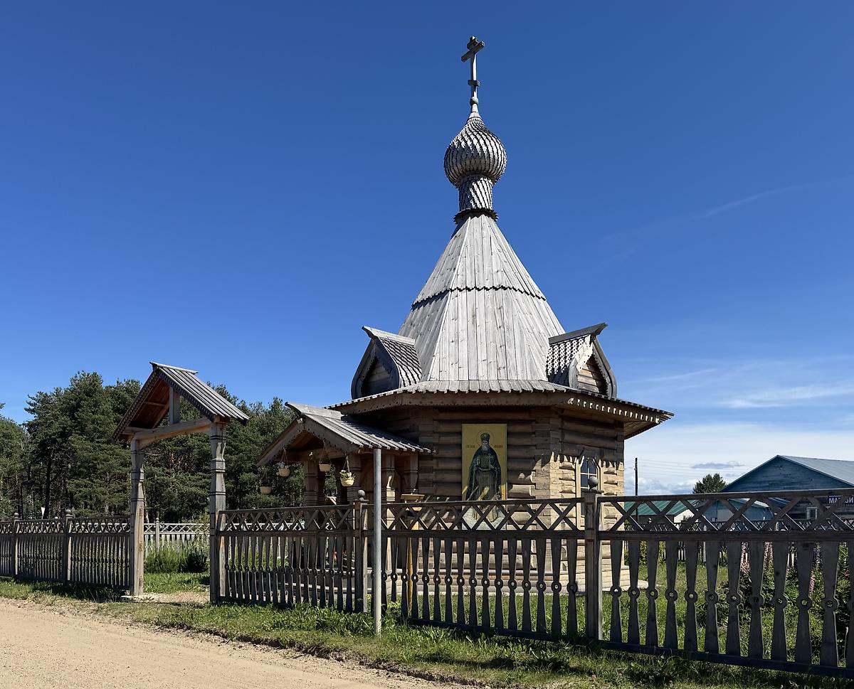 Вид с запада, фасады. Часовня Владимирской иконы Божией Матери, Сура (Пинежский район, Архангельская область)