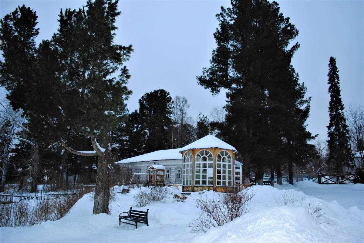 Актайский скит Верхотурского Свято-Николаевского монастыря, Привокзальный (Верхотурский район (ГО Верхотурский), Свердловская область). общий вид в ландшафте