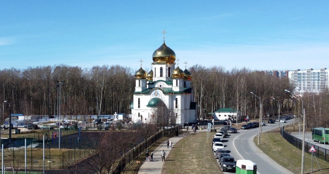 Церковь Воздвижения Креста Господня на Каменке, Приморский район (Санкт-Петербург, г. Санкт-Петербург). общий вид в ландшафте
