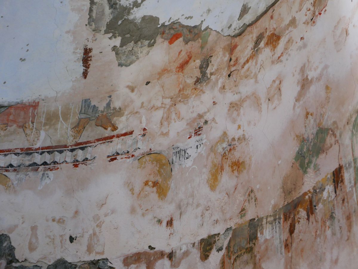 Хамамлы. Неизвестная церковь. интерьер и убранство, Фрески на восточной стене