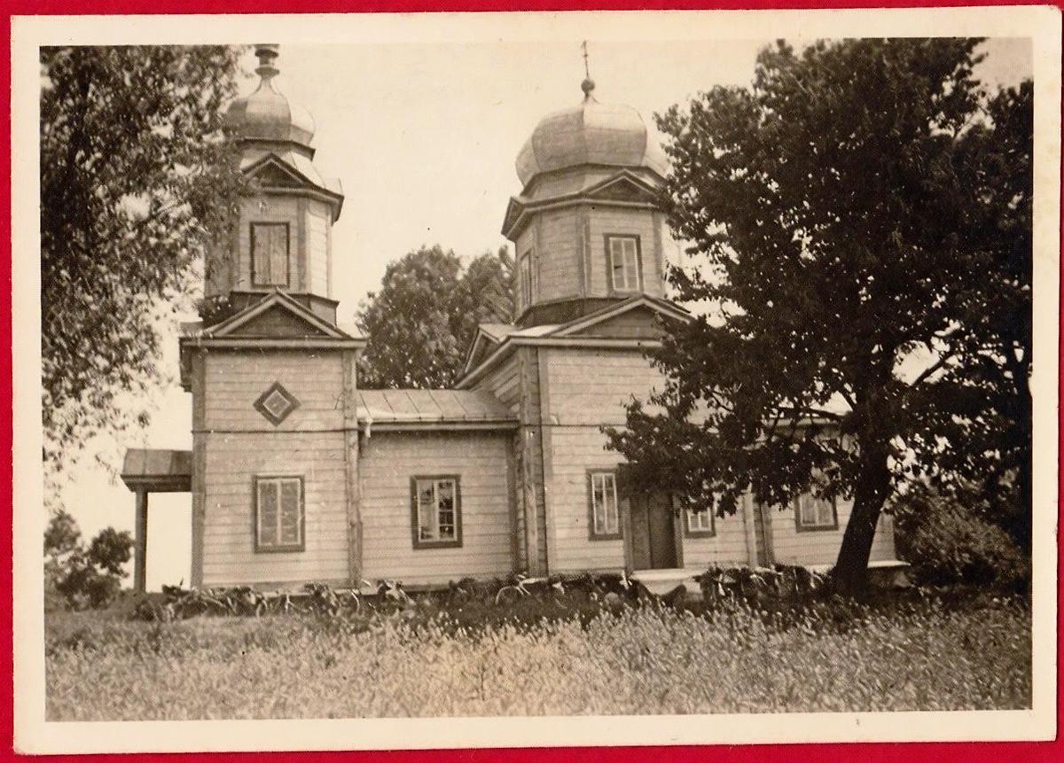 Фото 1941 г. с аукциона e-bay.de, архивная фотография. Церковь Михаила Архангела, Линев (Владимирский район, Украина, Волынская область)